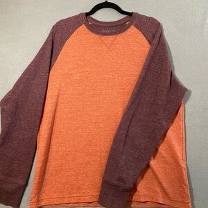 L.L. Bean Orange Double-Knit Crewneck Slightly Fitted Long-Sleeve Men Large